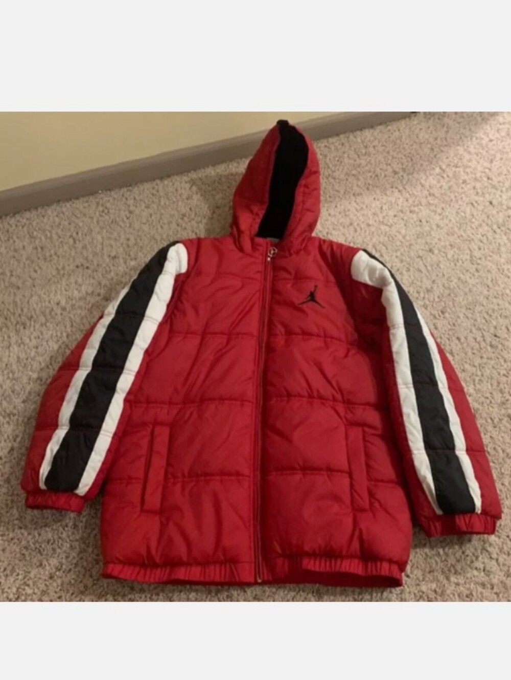 Air Jordan Puffer Jacket Full Zip Red/White/Black Mens Size XL (rare)